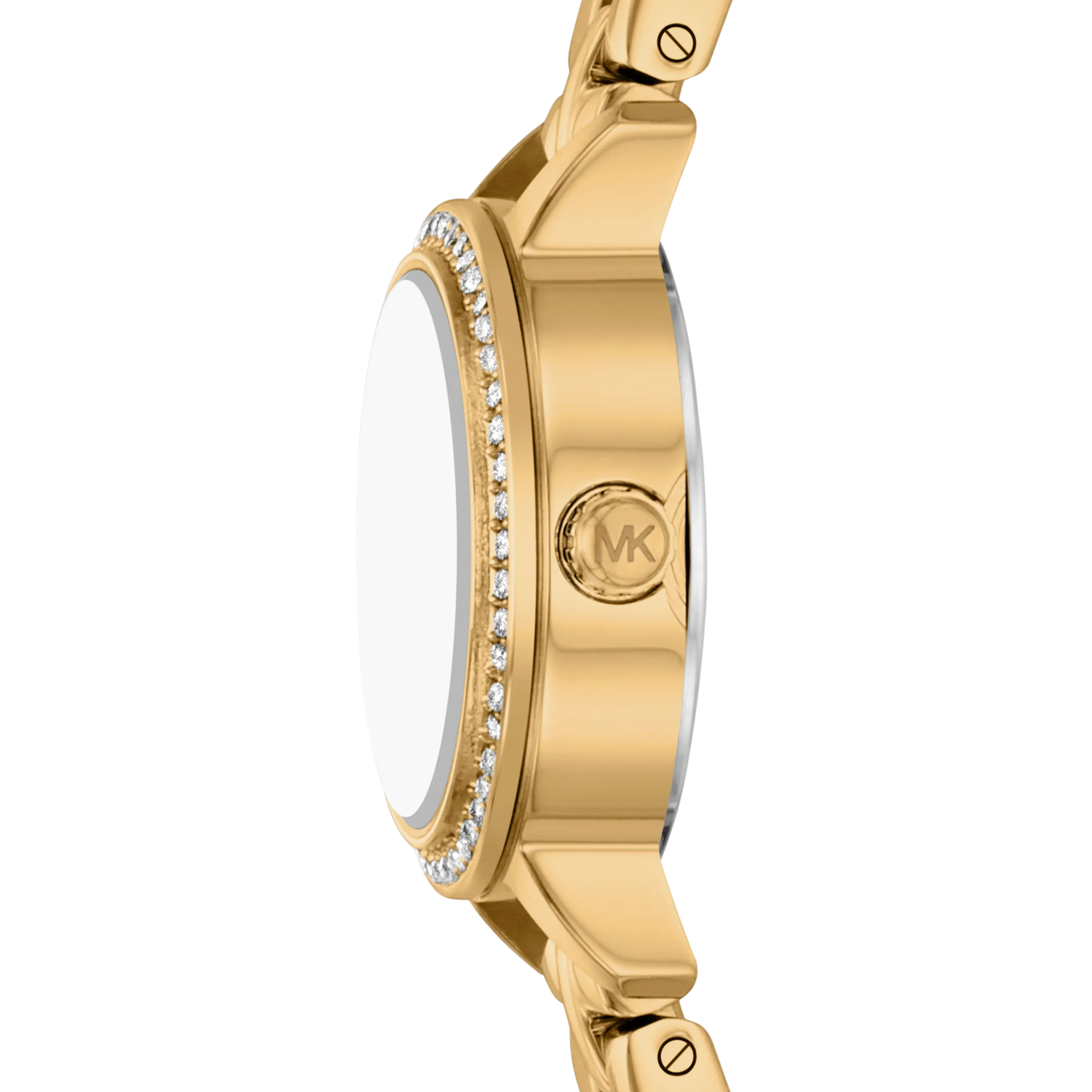 Michael Kors Women Micro Melissa Pave Gold Tone Watch - Gold