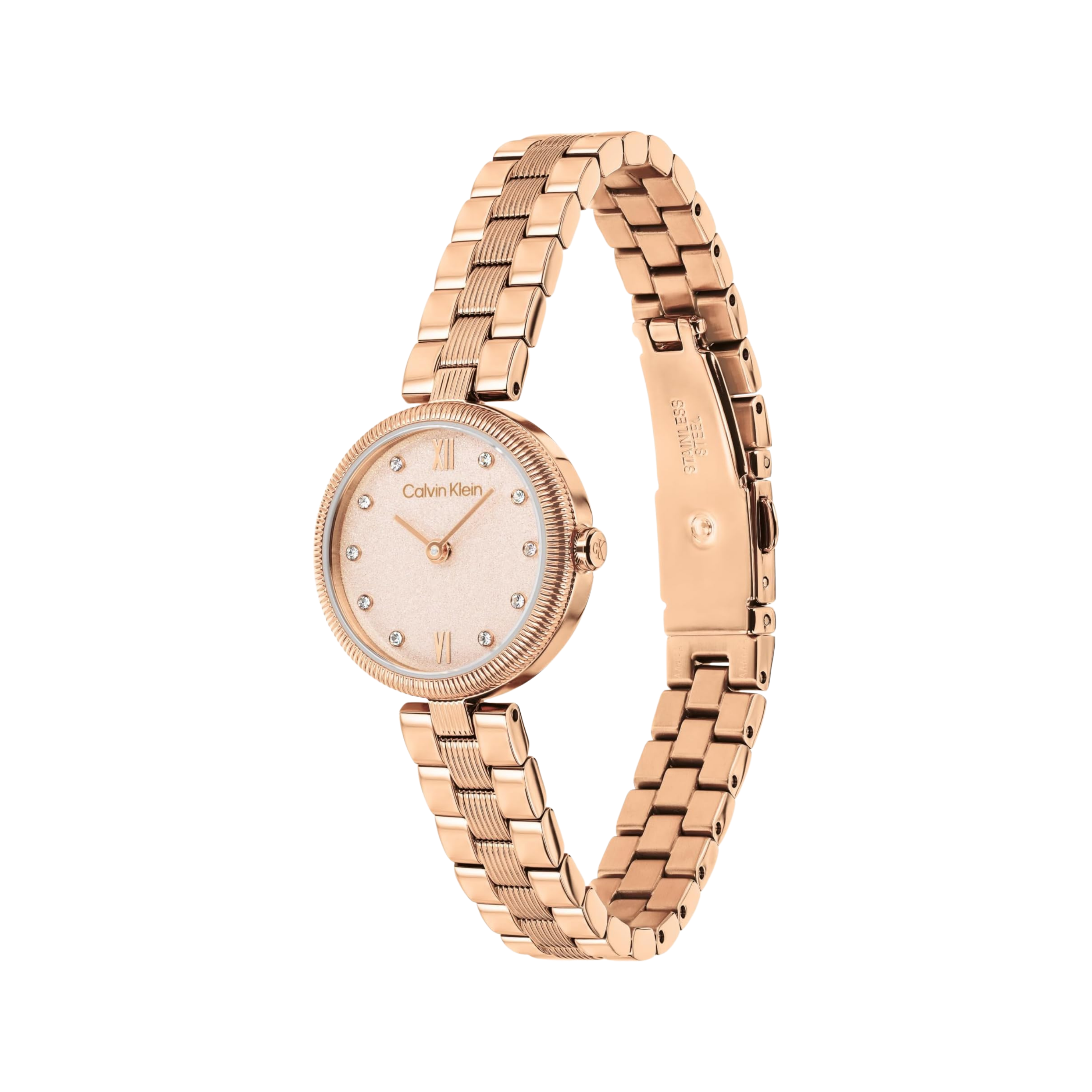 Calvin Klein Women Gleam Two Hand Quartz Watch - Rose Gold Shimmer
