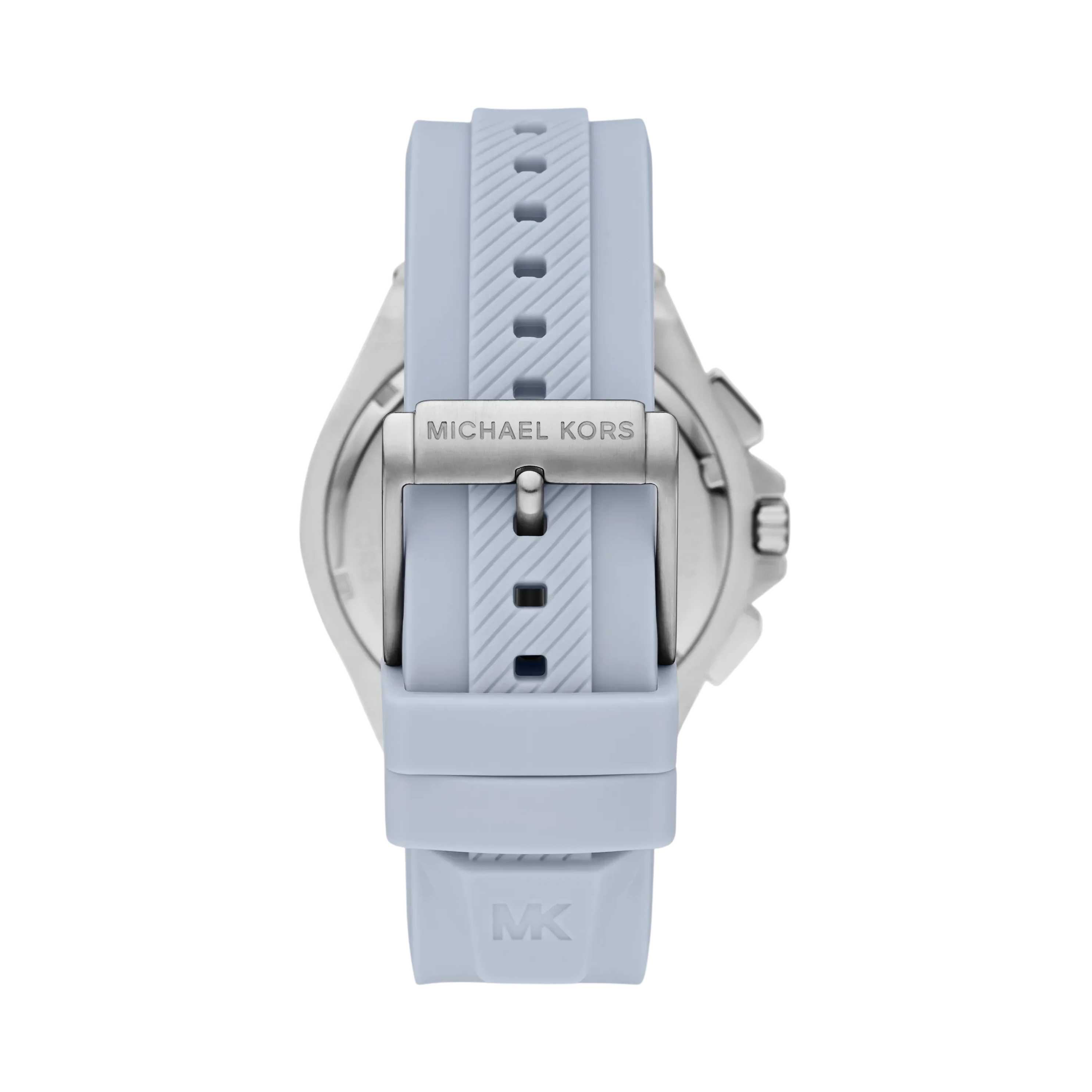 Michael Kors Women Oversized Lennox Silver Tone and Silicone Watch - Silver Blue