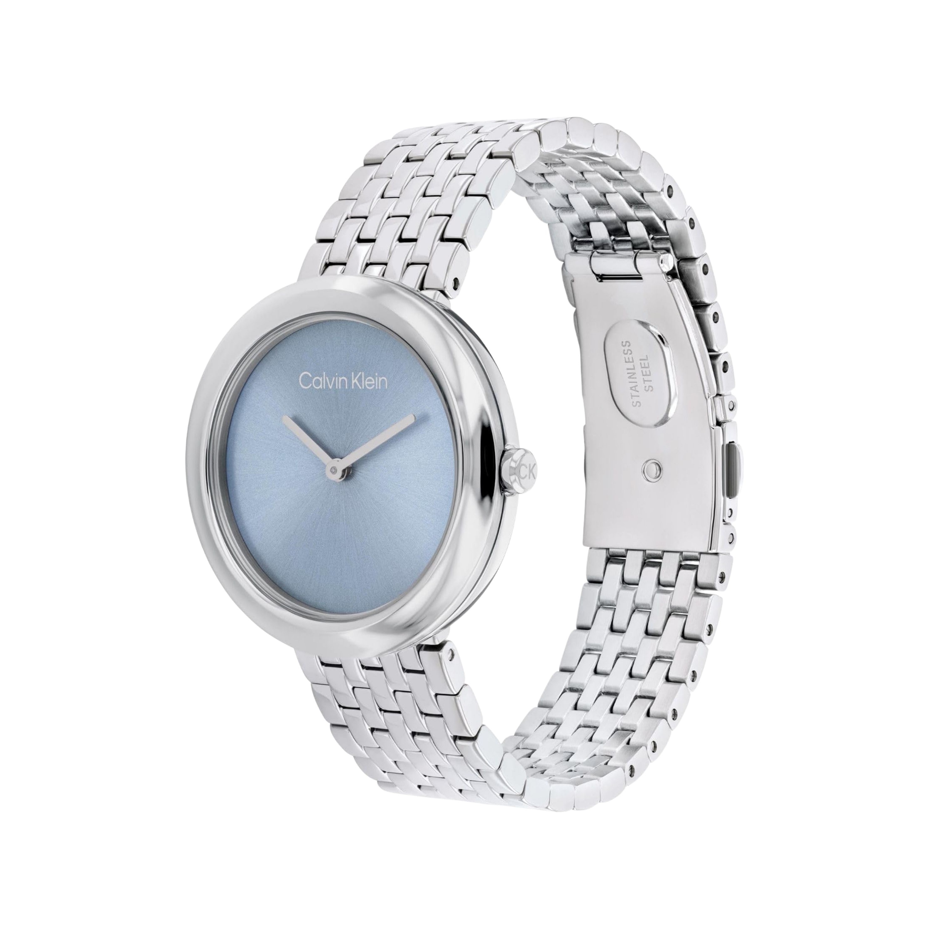Calvin Klein Women Twisted Bezel Stainless Steel Watch - Blue