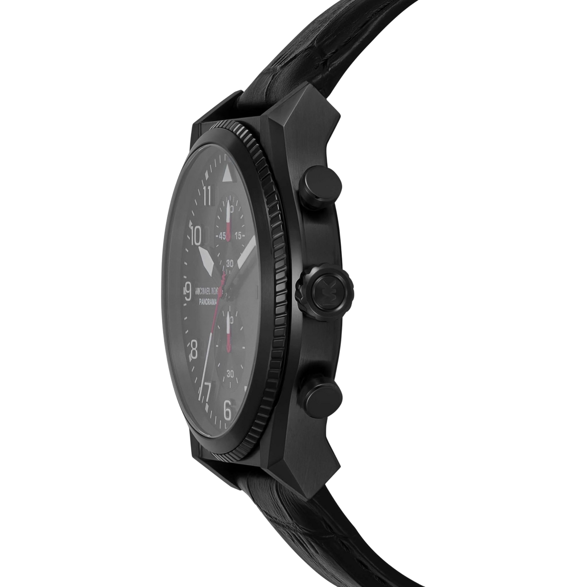 Michael Kors Men Panorama Leather Band Watch - Black Band