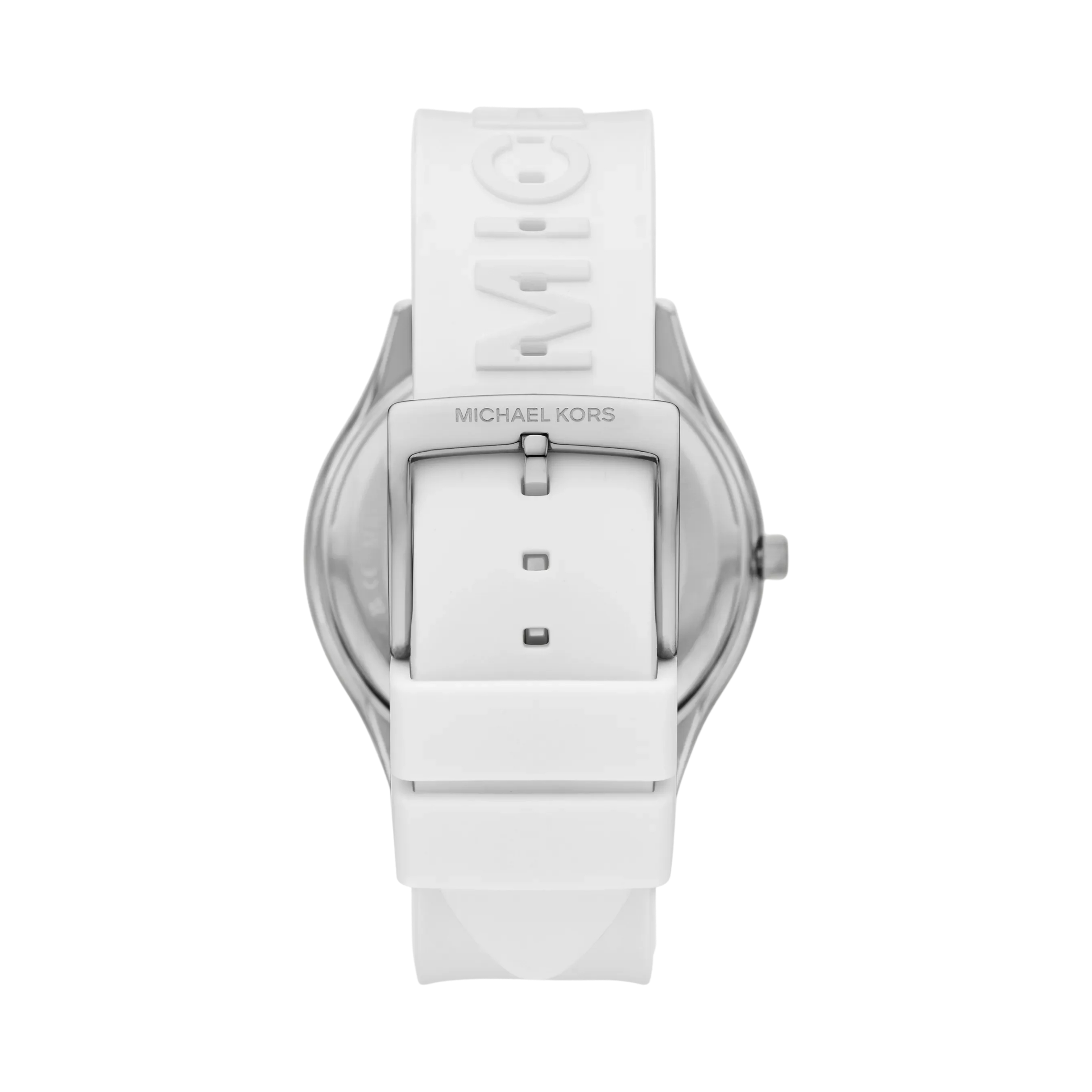 Michael Kors Women Oversized Aspyn Stainless Steel and Silicone Strap Watch - Silver