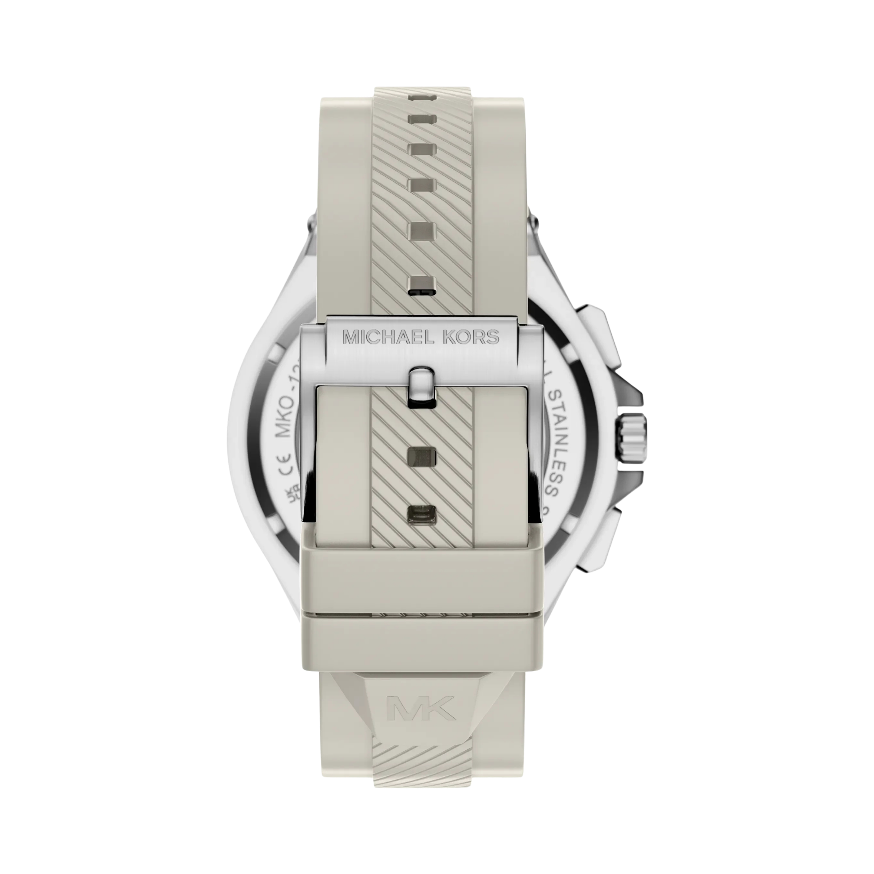 Michael Kors Women Oversized Lennox Silver Tone and Silicone Watch - Silver White