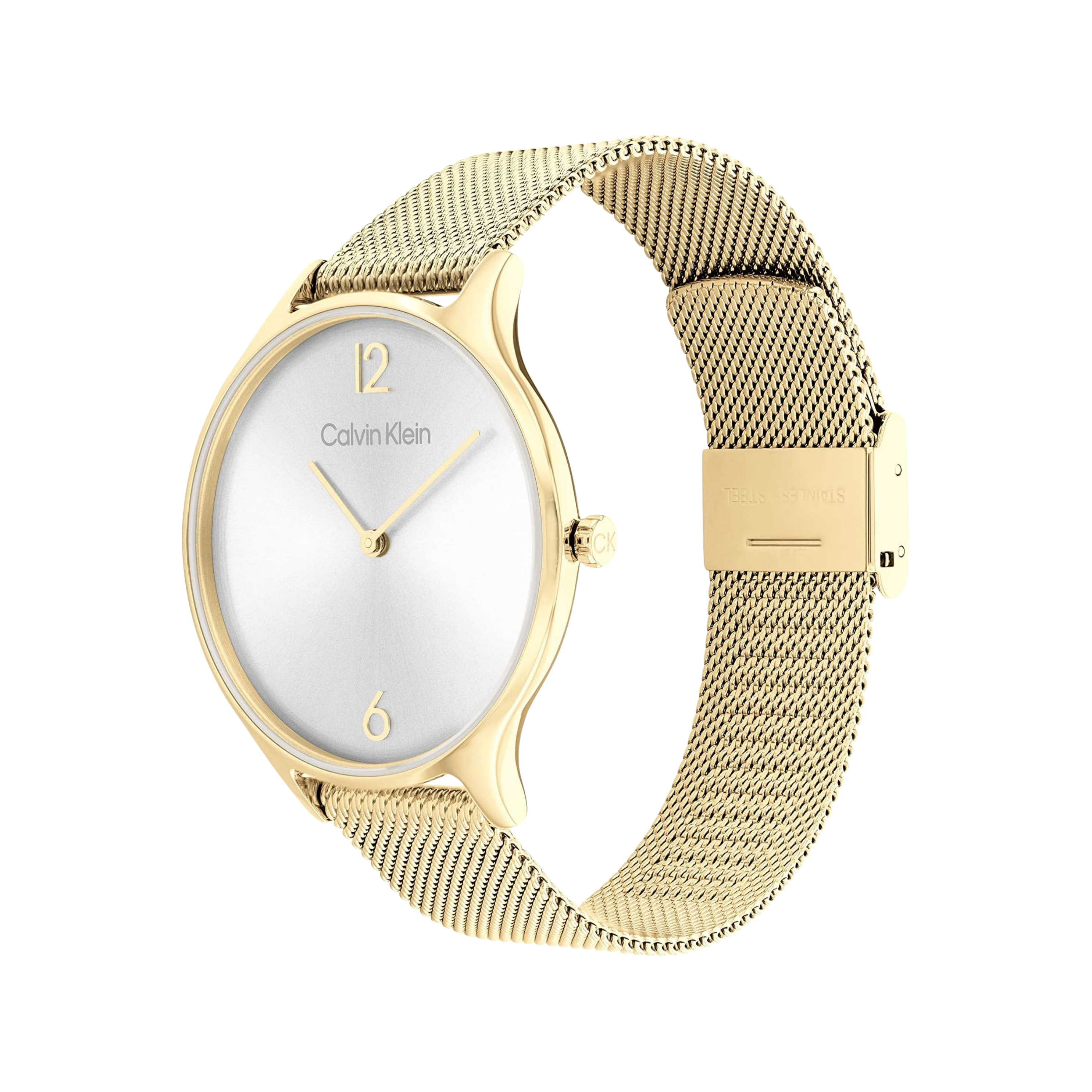 Calvin Klein Women Timeless Mesh Watch - White Gold