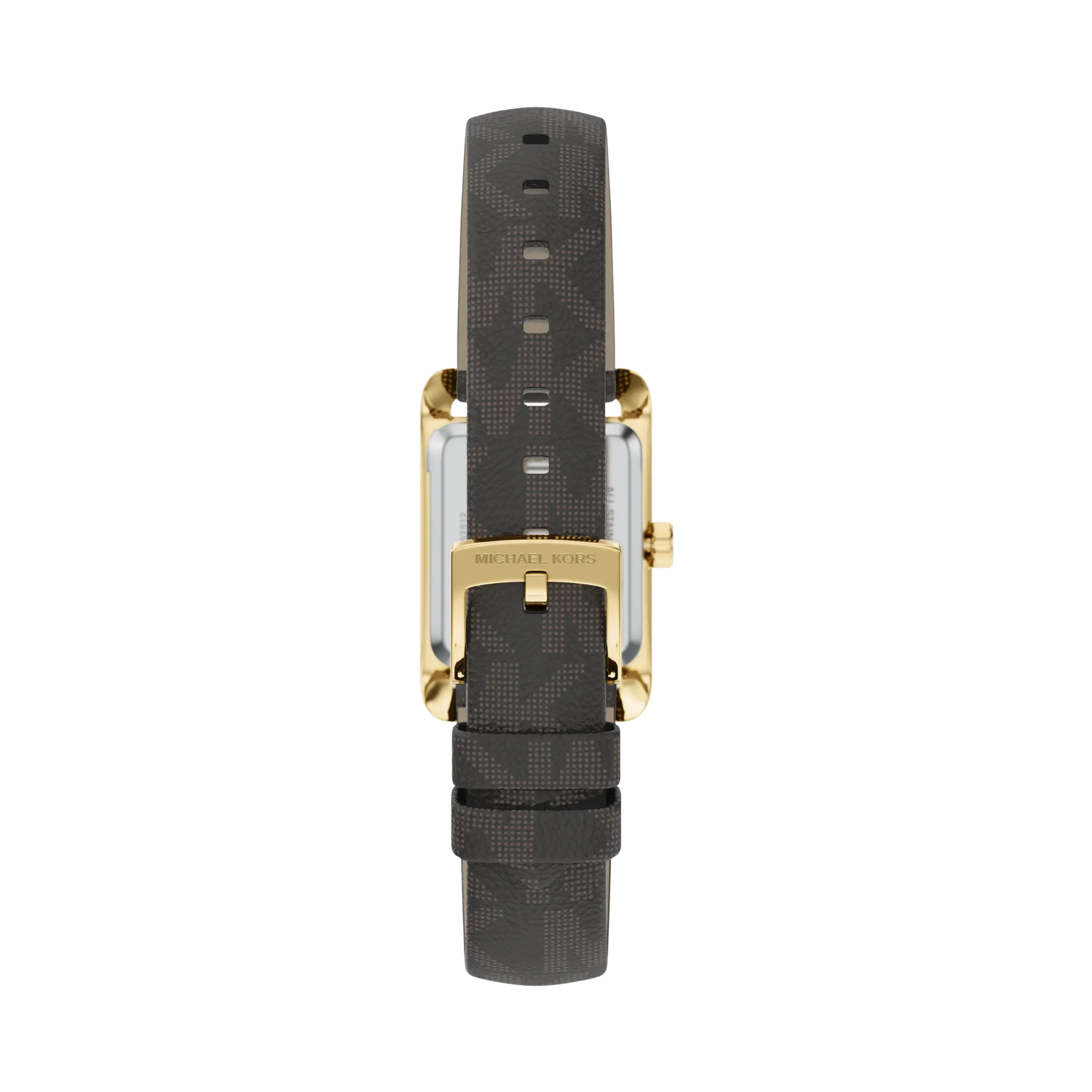 Michael Kors Women Mini Monroe Gold Tone and Logo Strap Watch - Gold