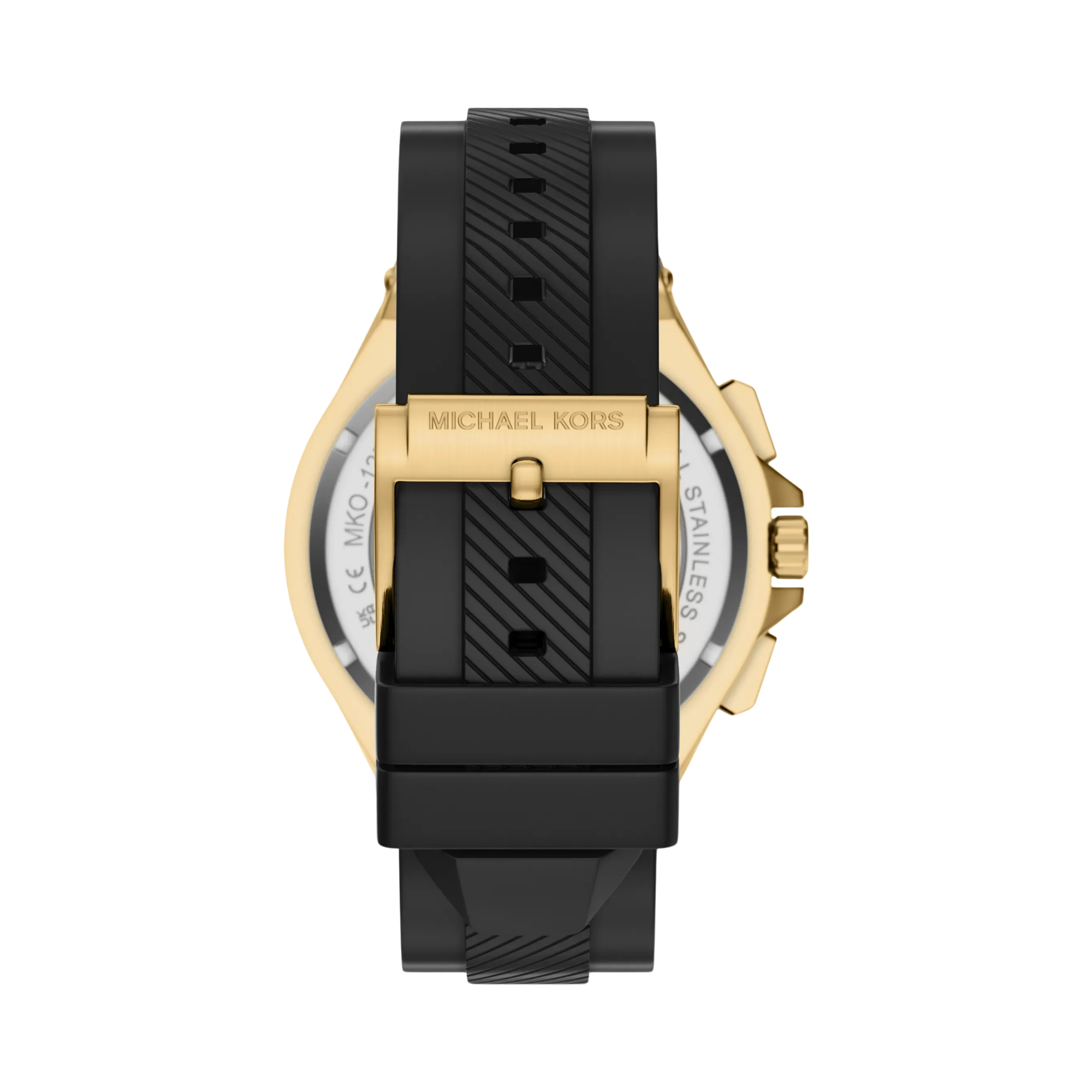 Michael Kors Women Oversized Lennox Gold Tone and Silicone Watch - Gold Black