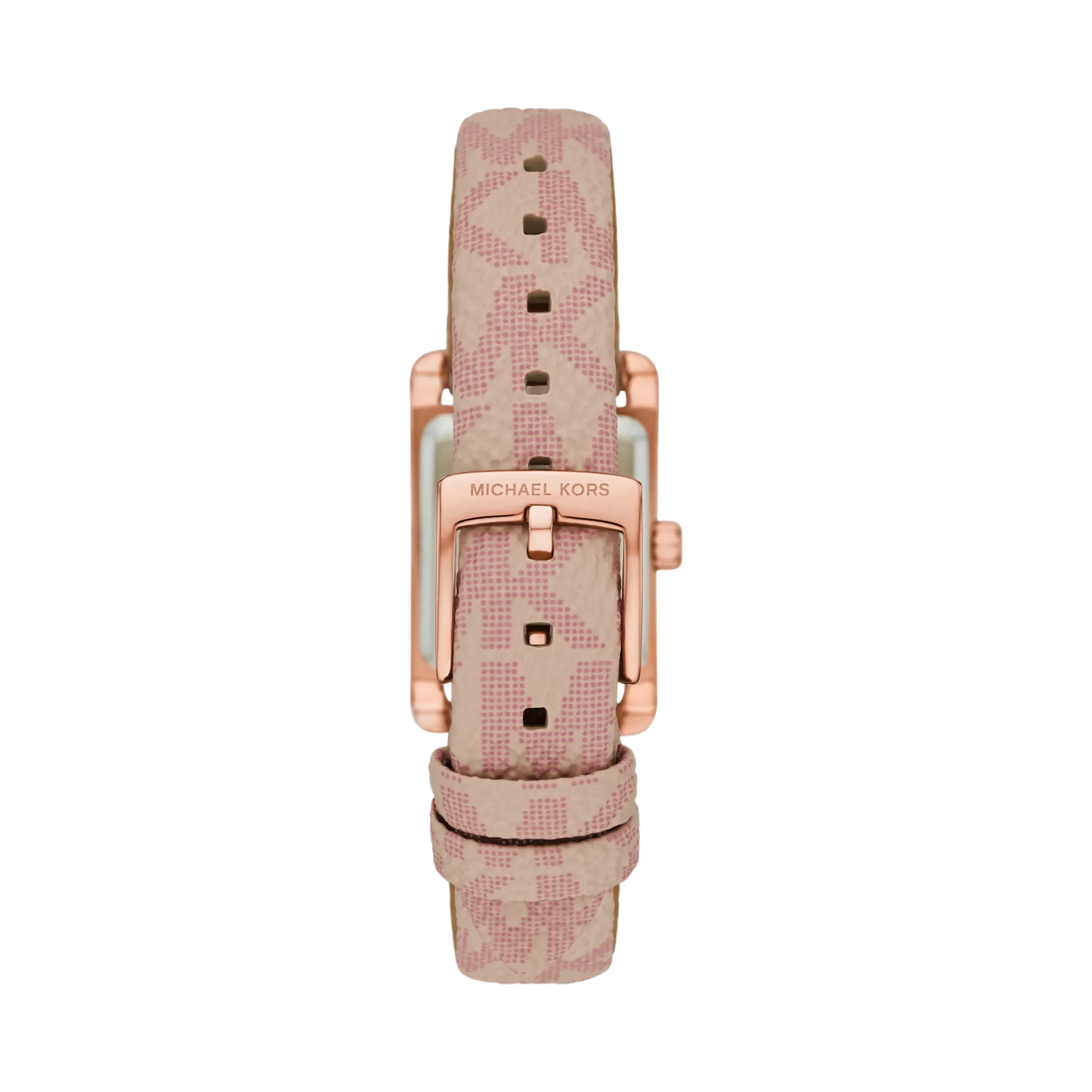 Michael Kors Women Petite Monroe Rose Gold Tone and Logo Strap Watch - Rose Gold