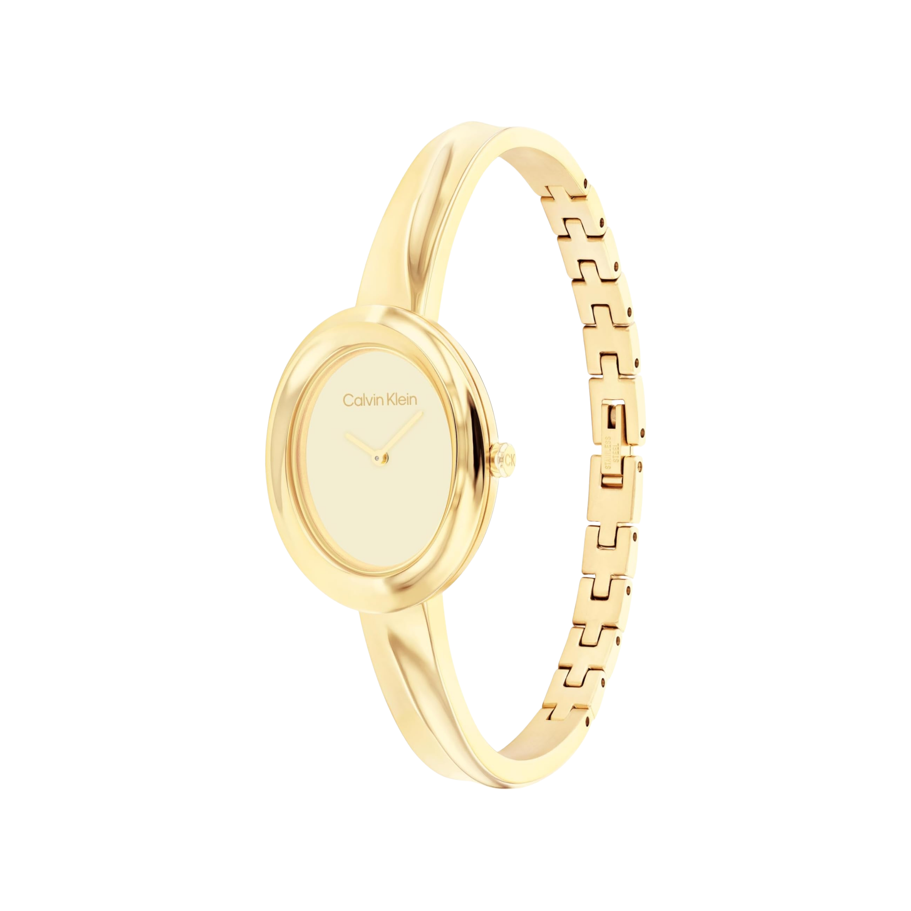 Calvin Klein Women Twisted Bezel 2H Quartz Watch - Gold Plated