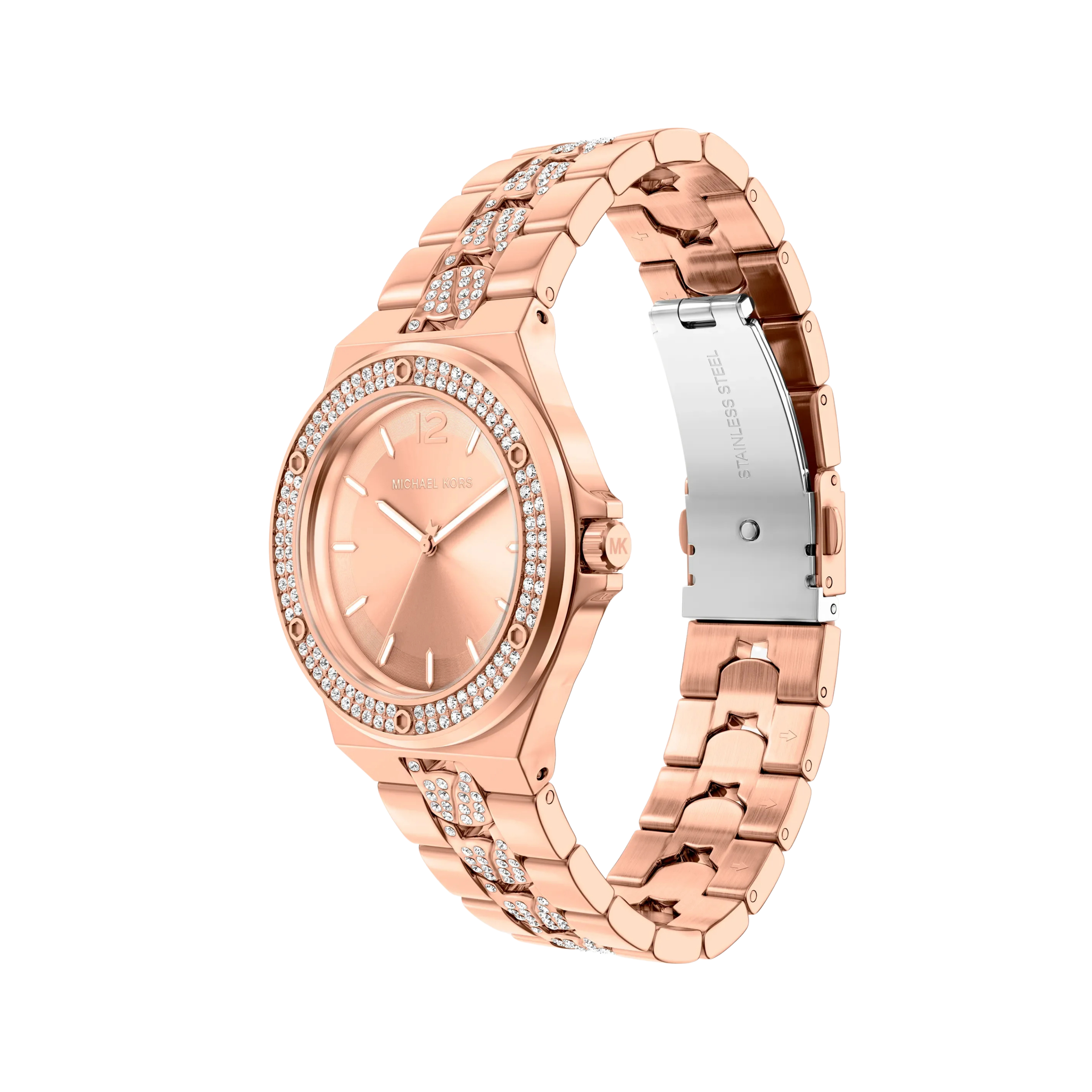 Michael Kors Women Lennox Pave Rose Gold Tone Watch - Rose Gold
