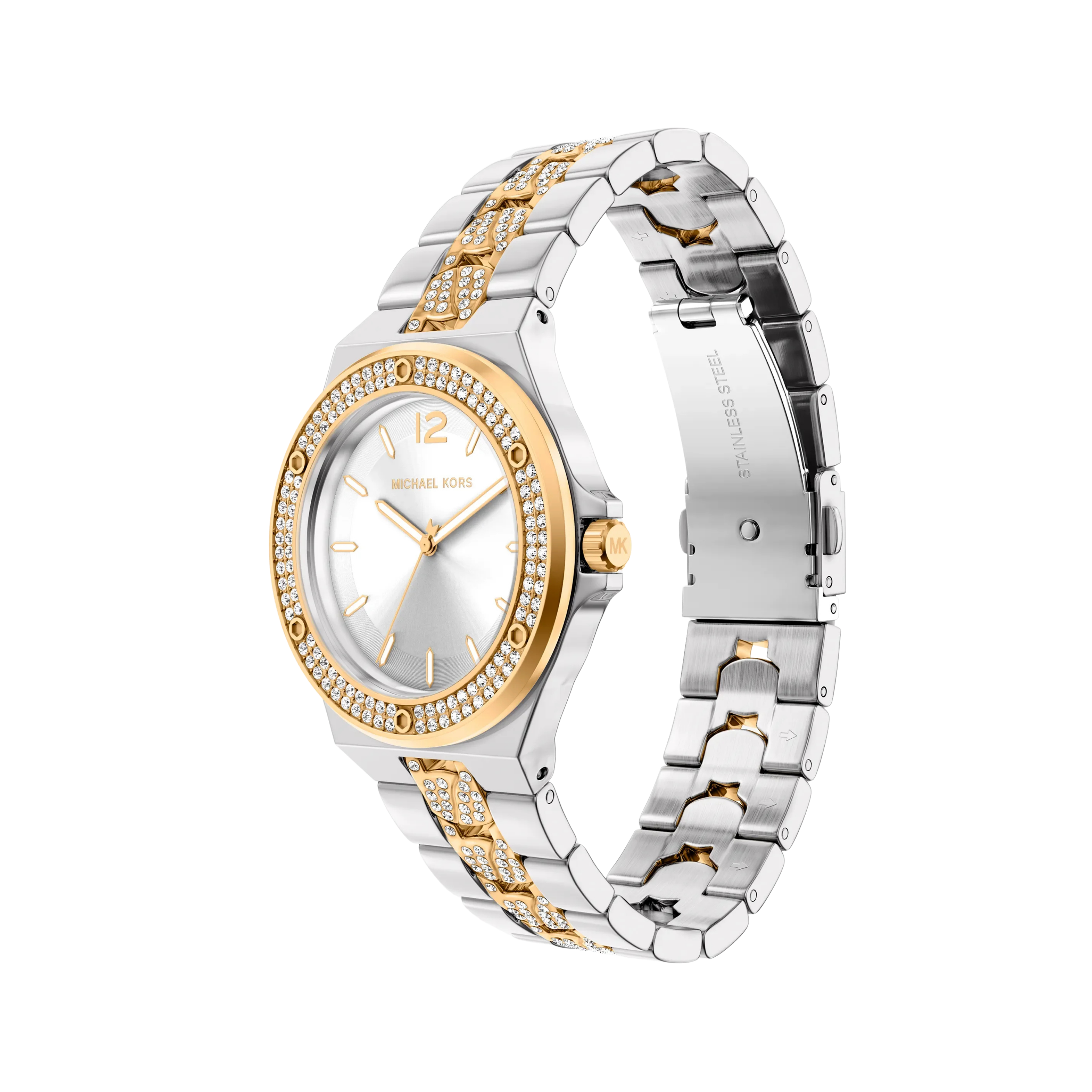 Michael Kors Women Lennox Pave Two Tone Watch - Silver Gold