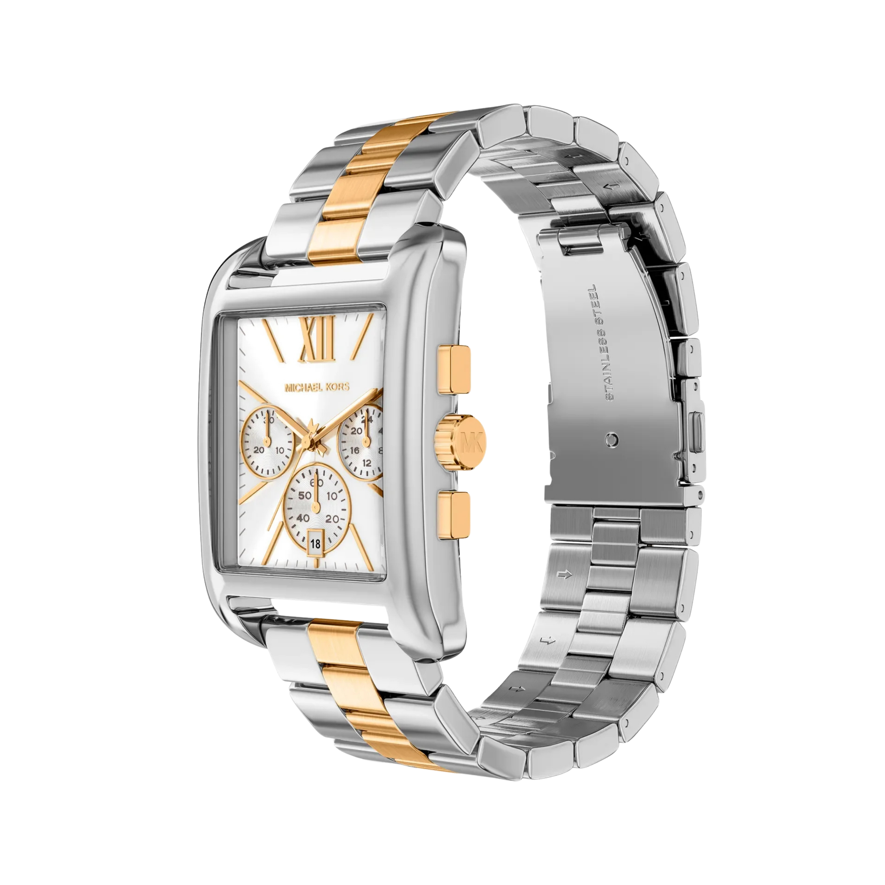 Michael Kors Women Oversized Monroe Two Tone Watch - Silver Gold
