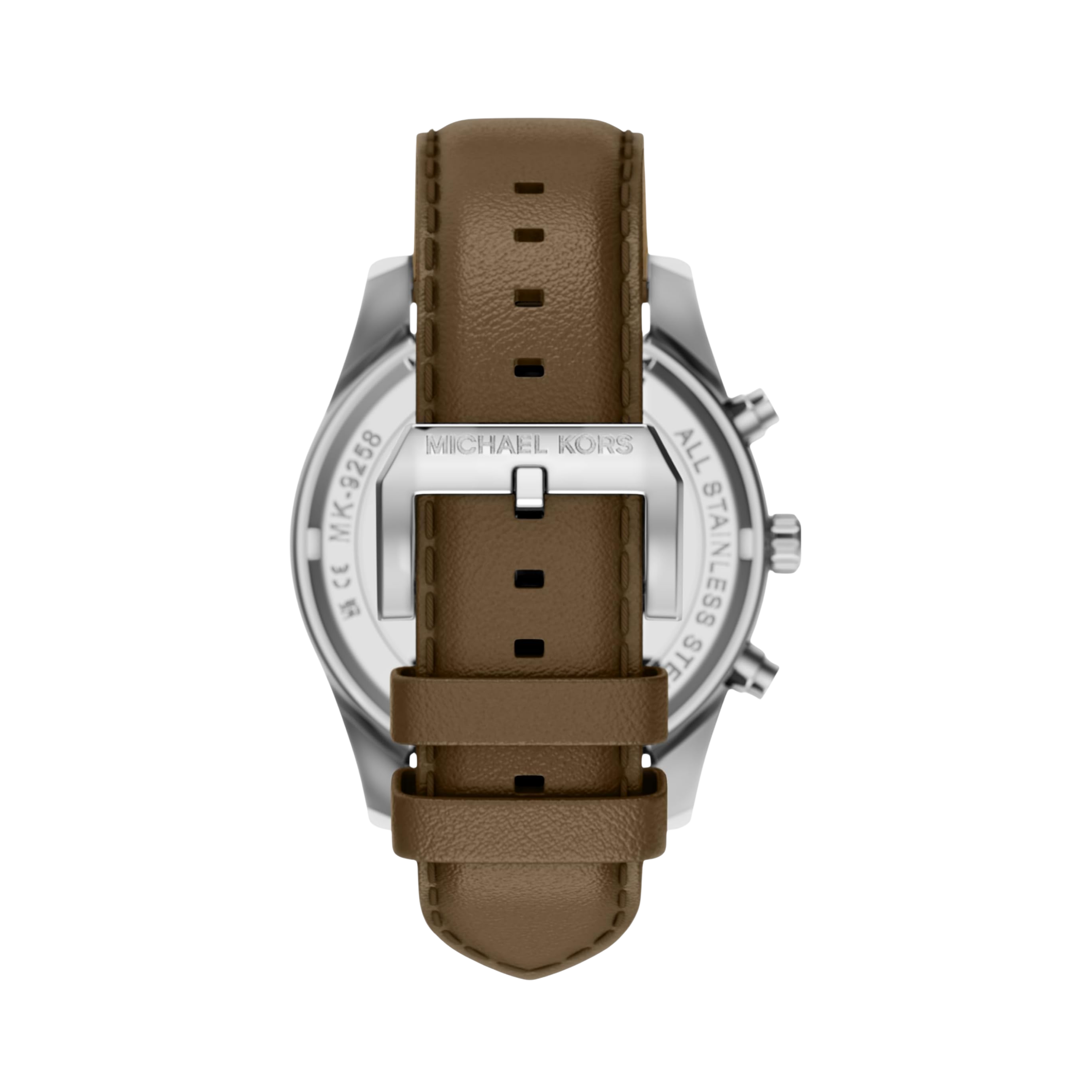 Michael Kors Men Lexington Leather Watch -  Silver Brown