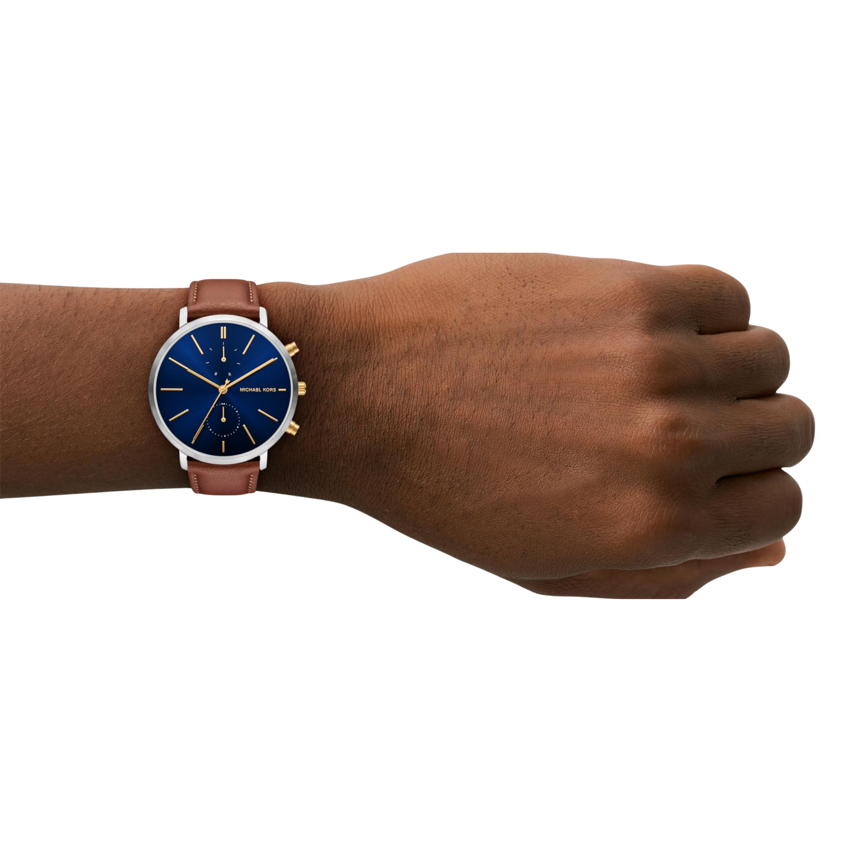 Michael Kors Men Blake Leather Watch - Luggage Brown