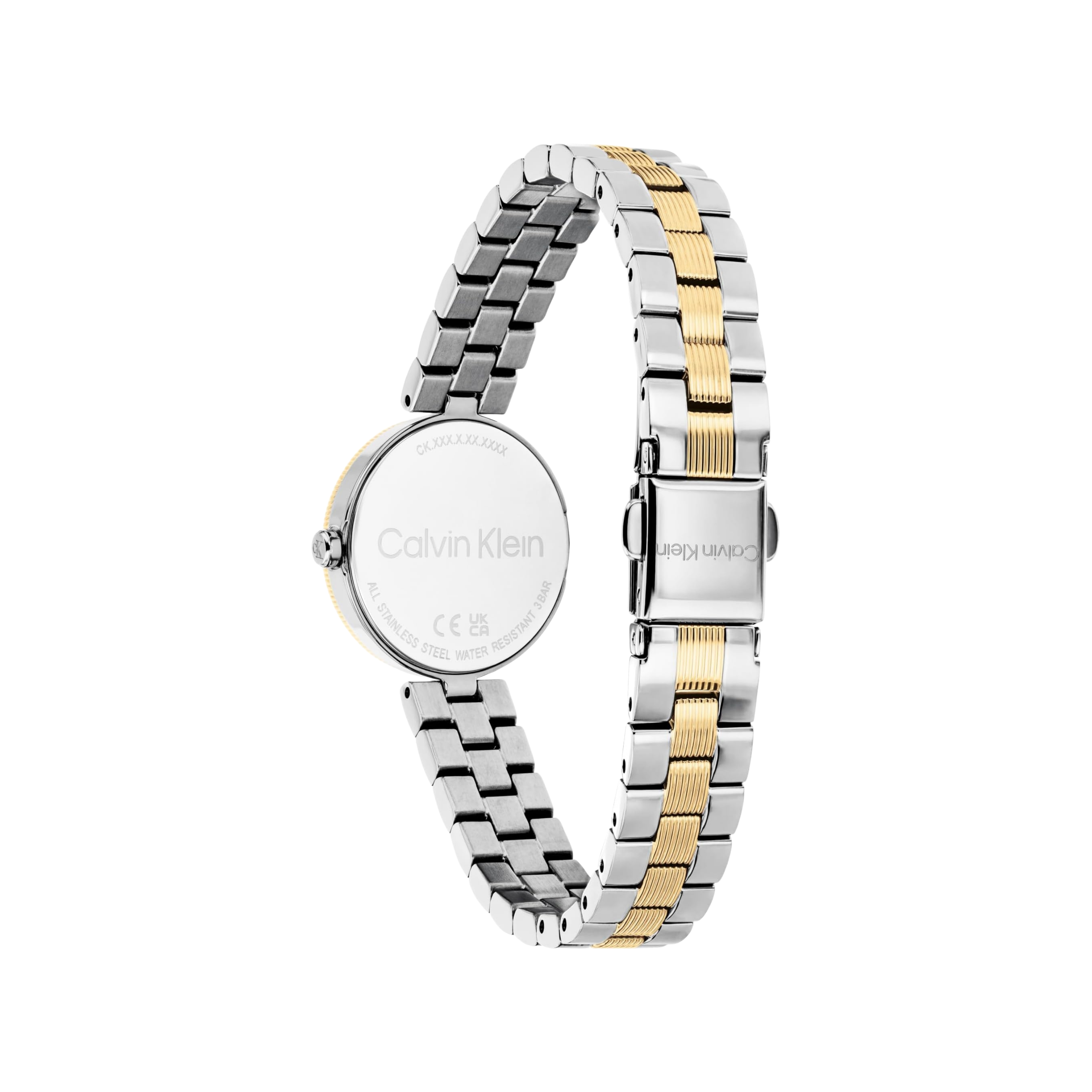Calvin Klein Women Gleam Two Hand Quartz Watch - White Shimmer