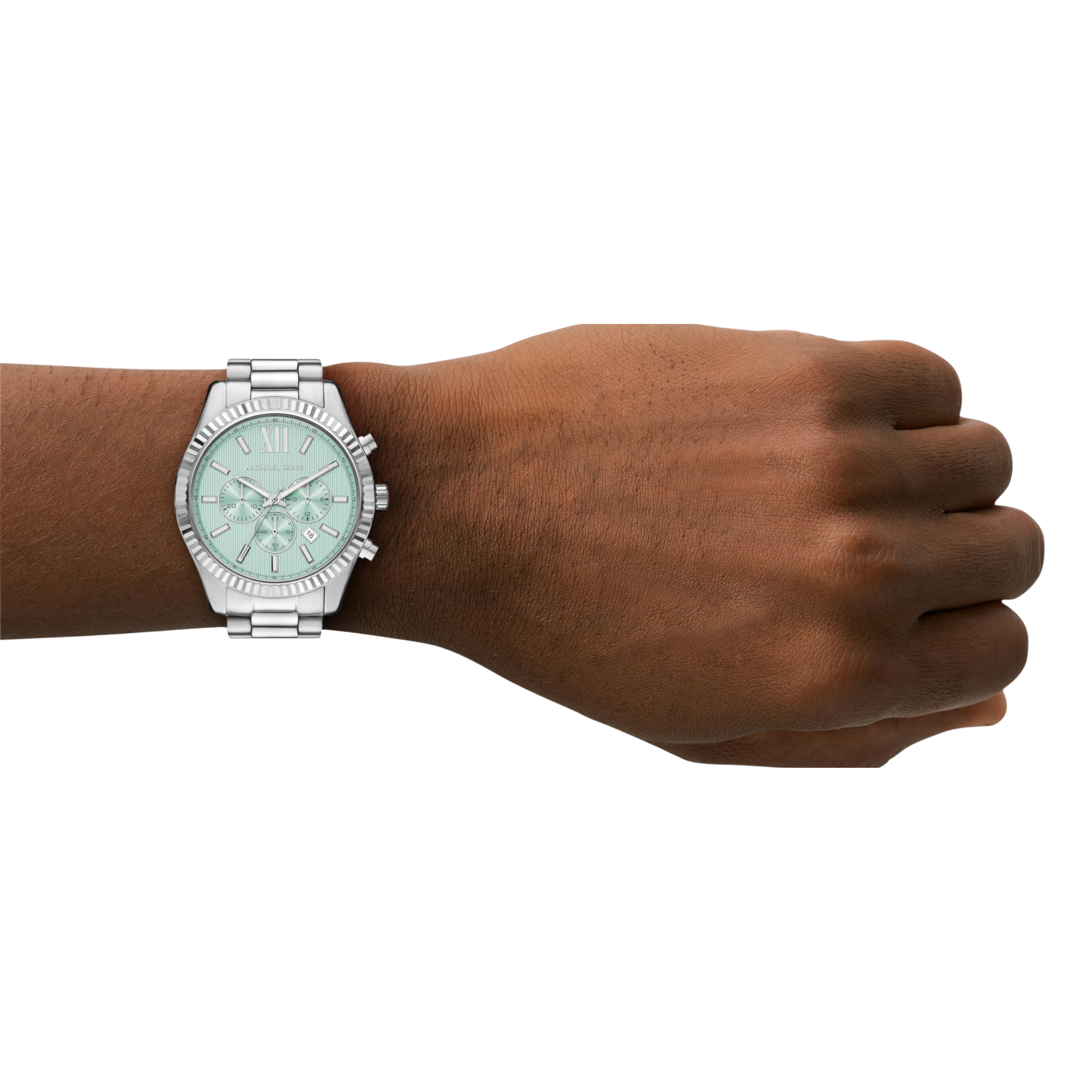 Michael Kors Men Lexington Stainless Steel Bracelet Watch - Silver Pistachio