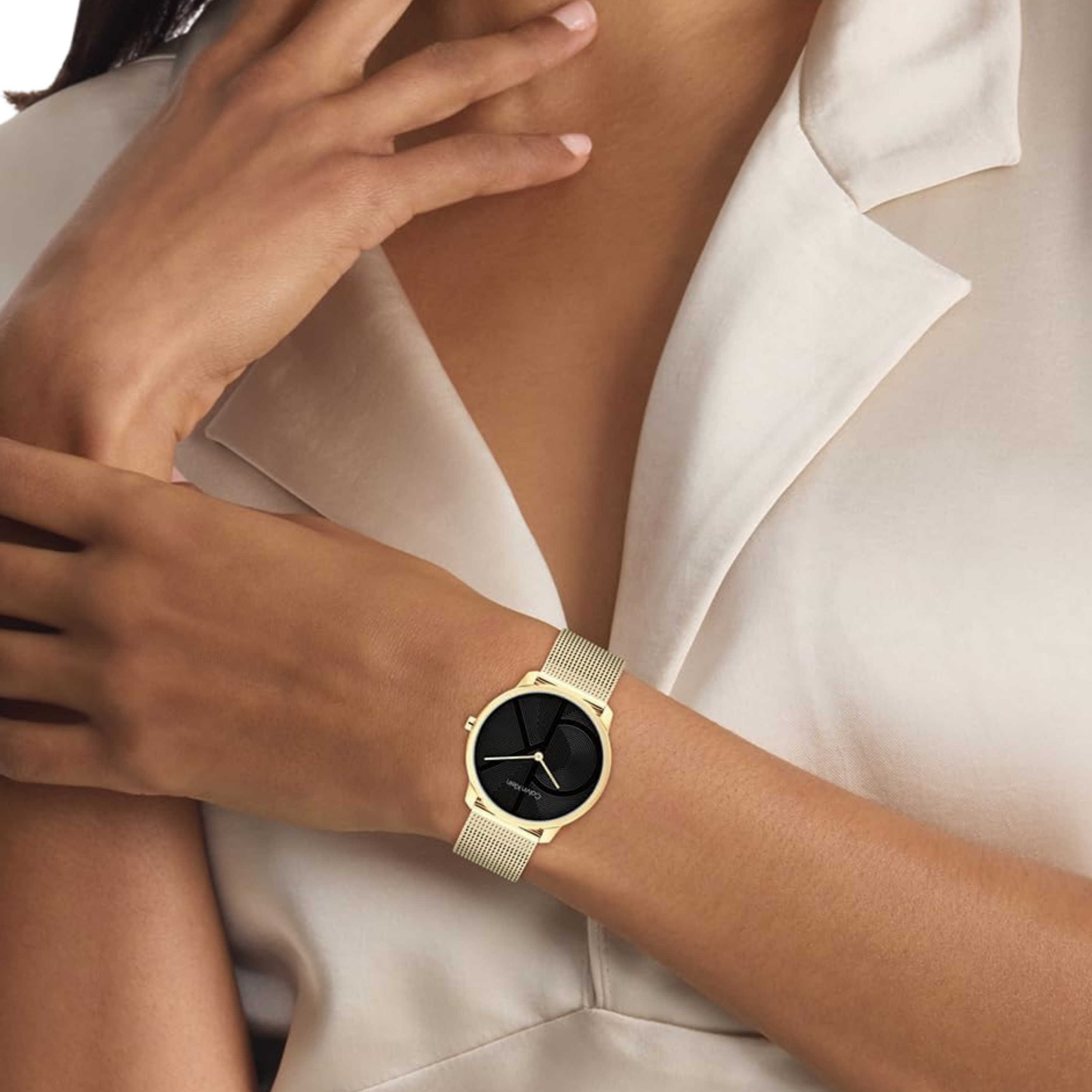Calvin Klein Women Iconic Watch - Black Gold Mesh