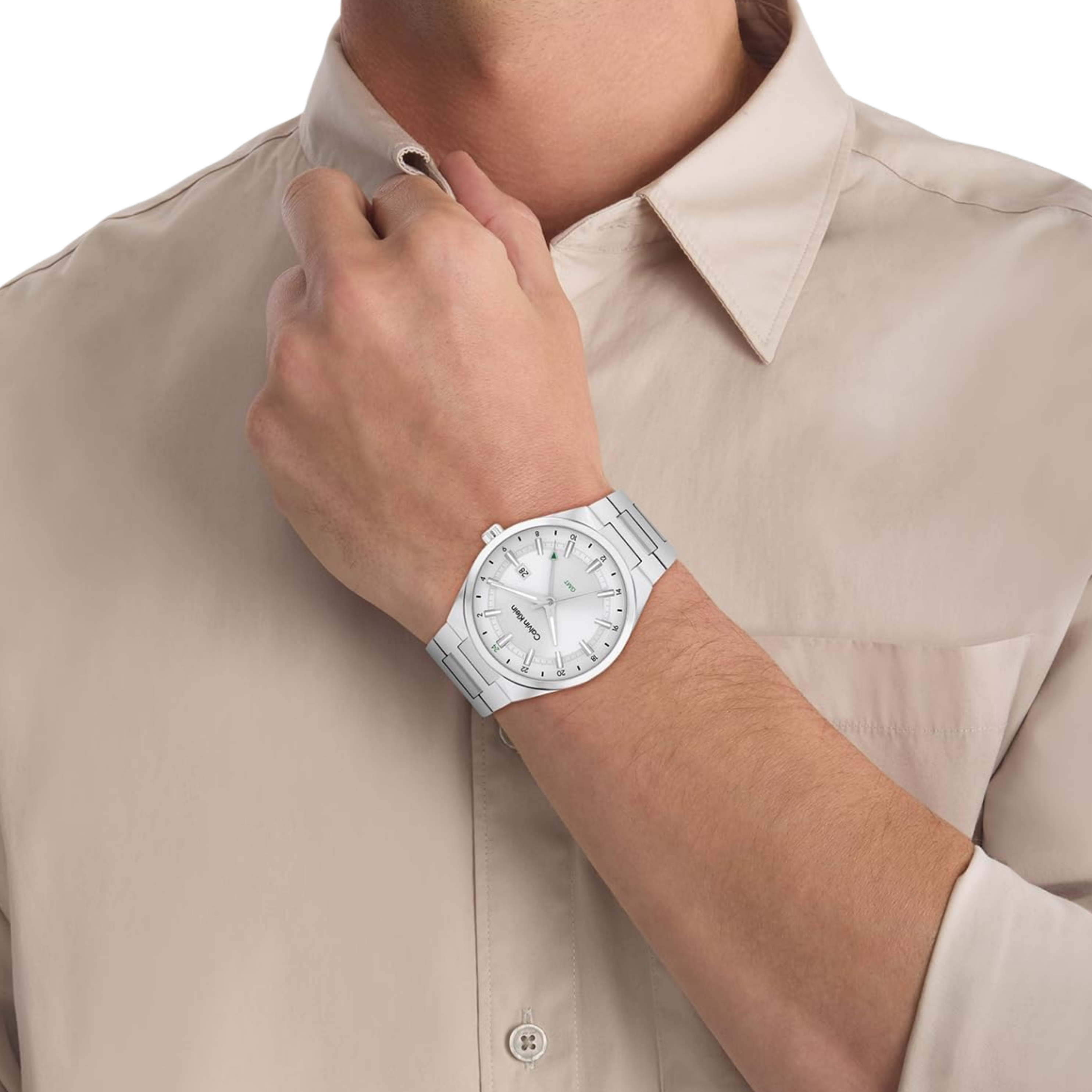 Calvin Klein Men Distinguish GMT Watch - Silver Grey