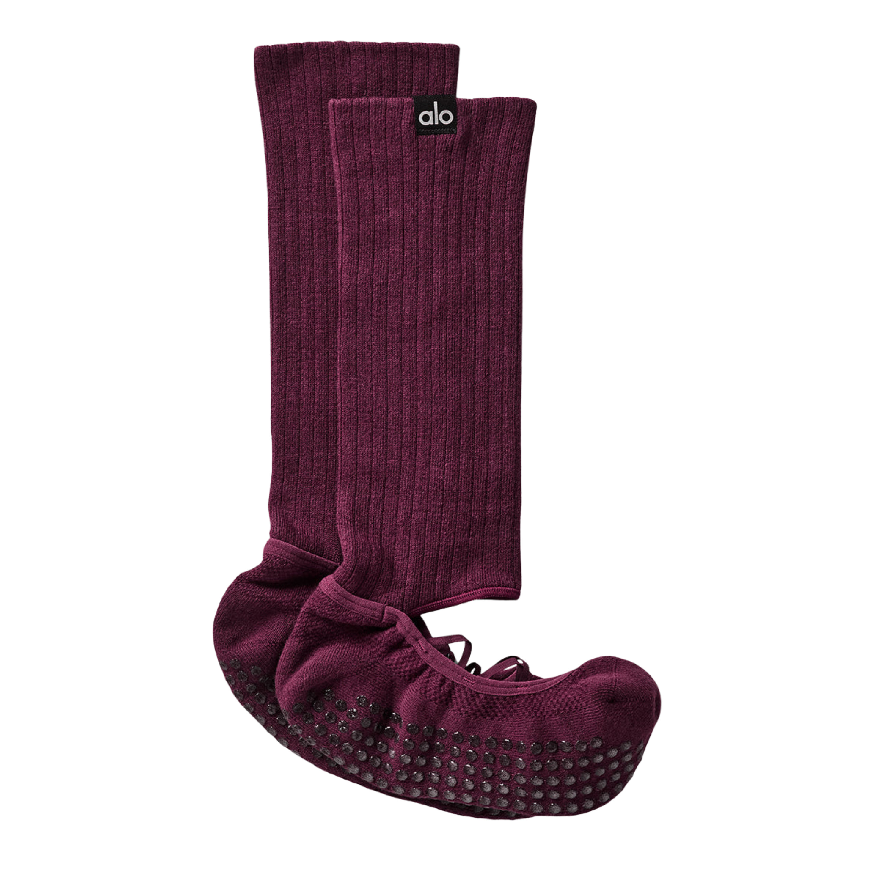 Alo Strappy Siren Grip Sock - Burgundy