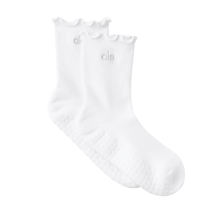 Alo Lettuce Edge Grip Sock - White