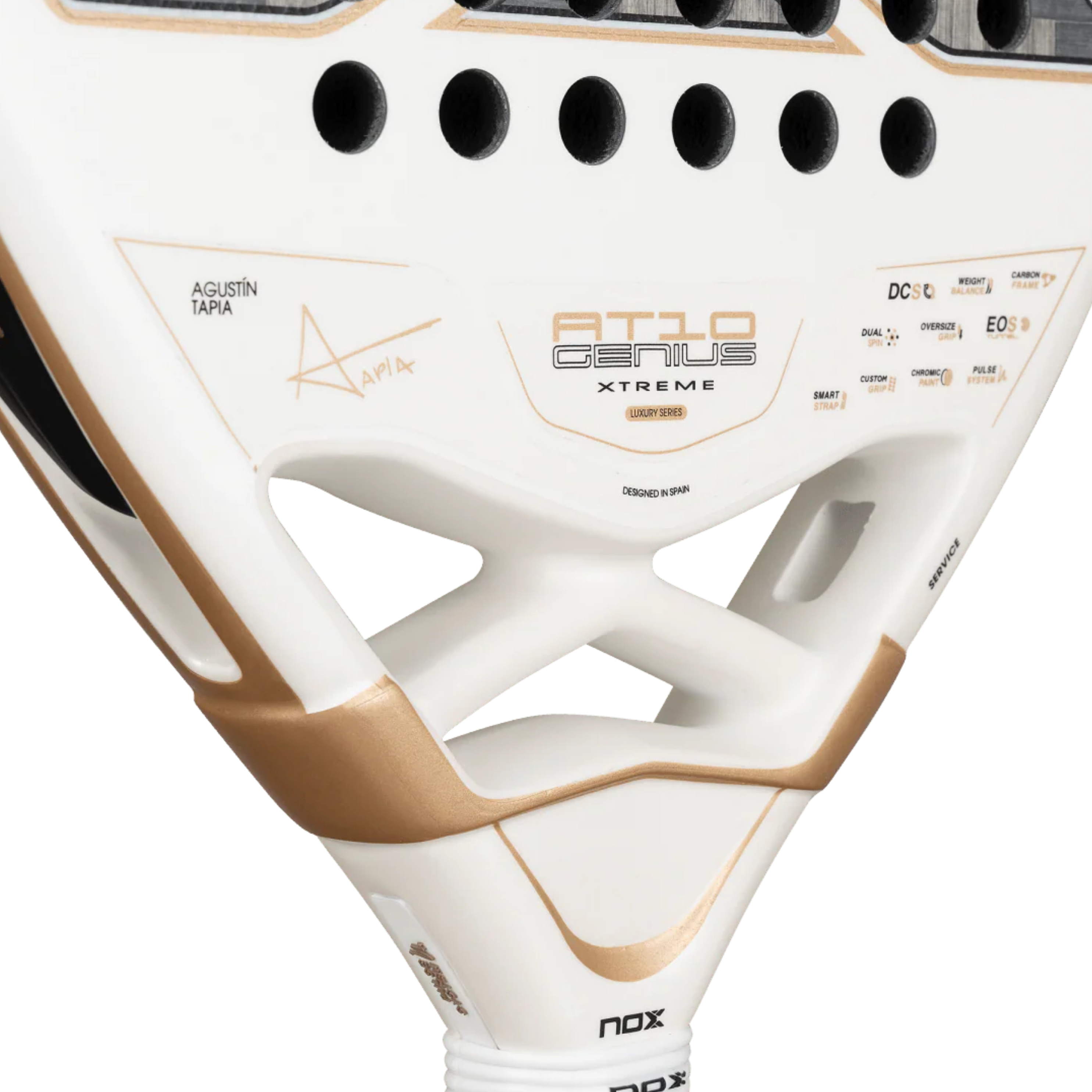 Nox AT10 Luxury Genius 12K Alum Xtrem 2026 Padel Racket - White Gold