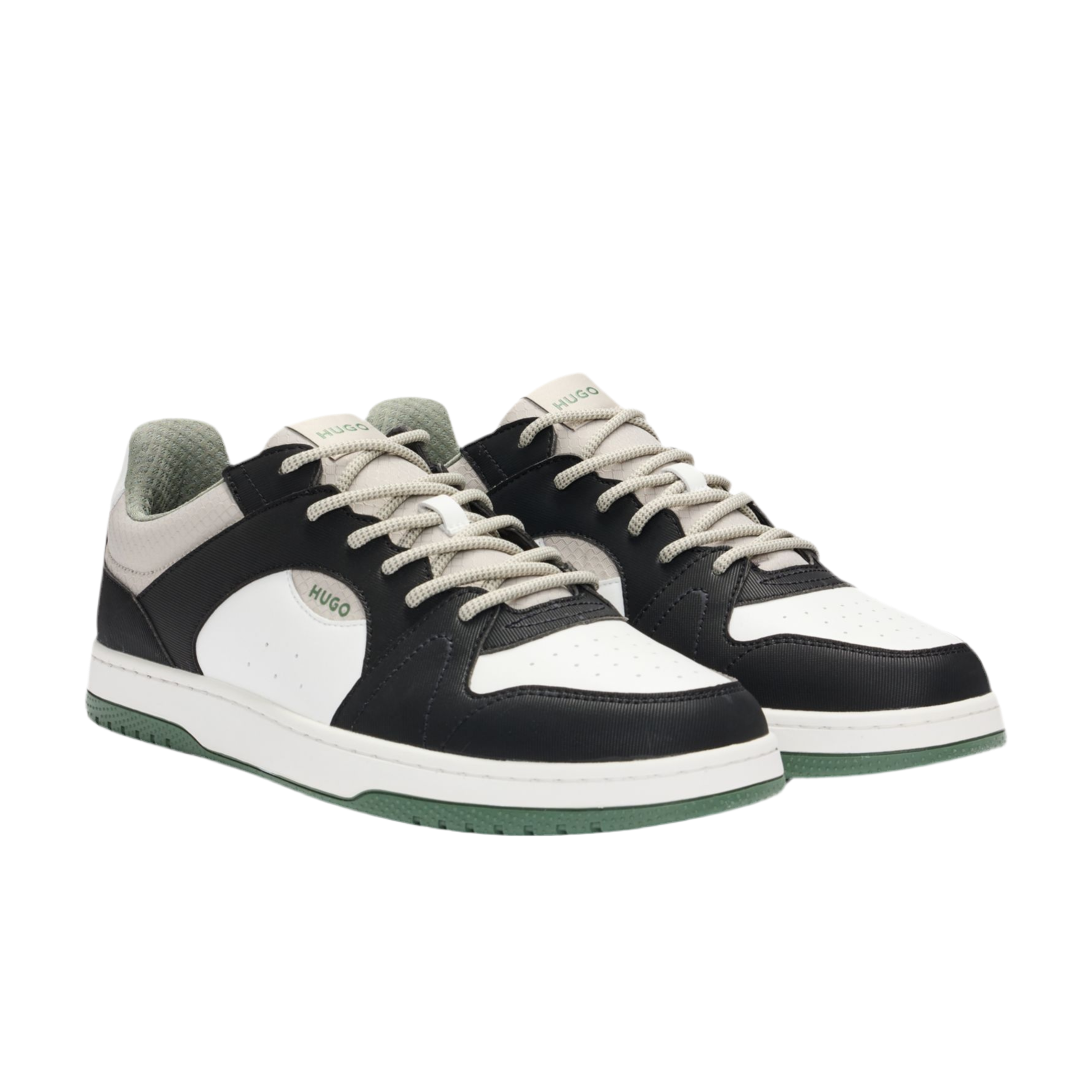 Hugo Boss Men Mixed  Ripstop Suede Trainers - Light Green