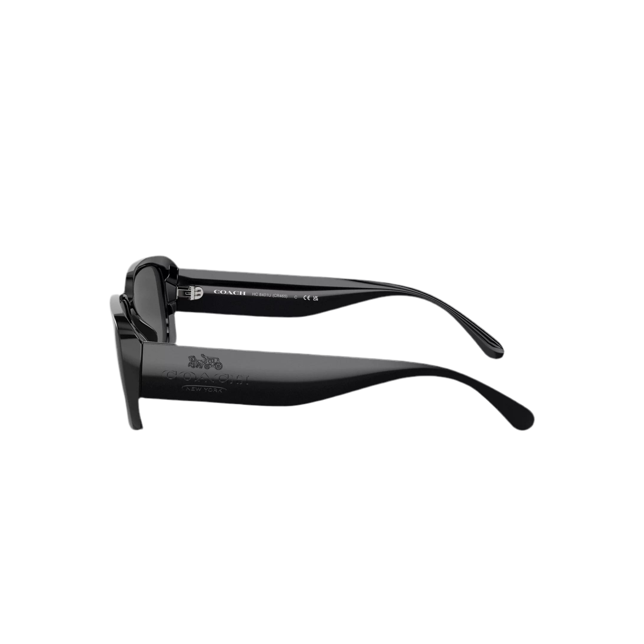 Coach Women Narrow Rectangle Sunglasses -  Black