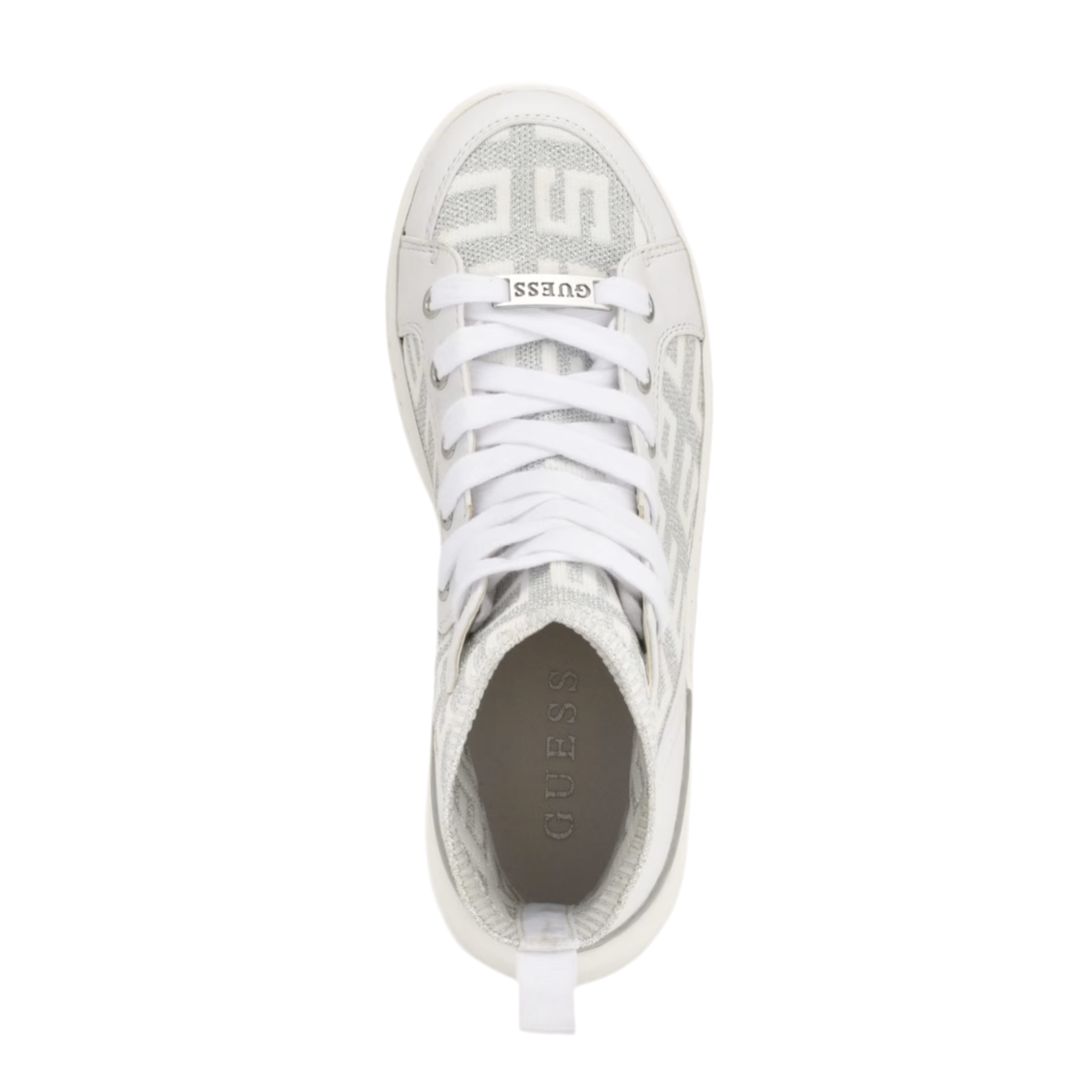 Guess Women Mannen Logo Knit High-Top Sneakers - Grey