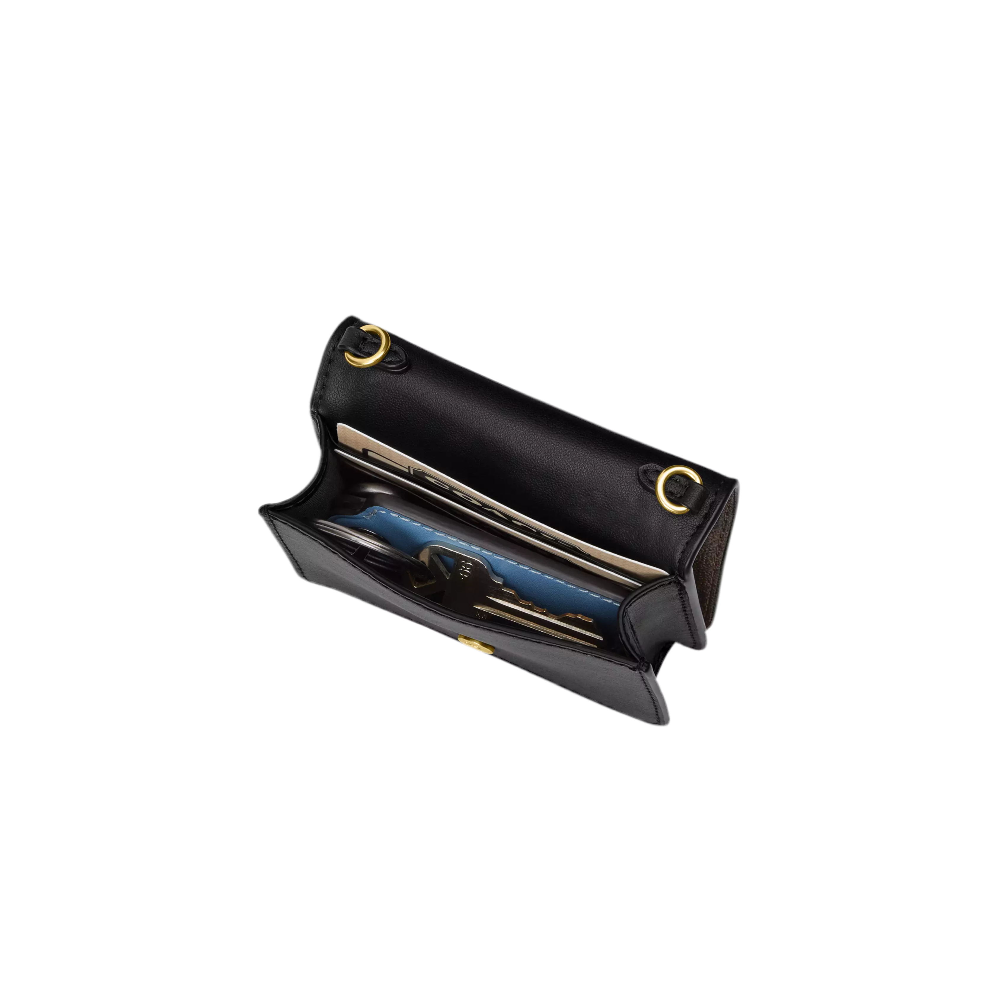 Coach Mini Wallet On A Chain - Black