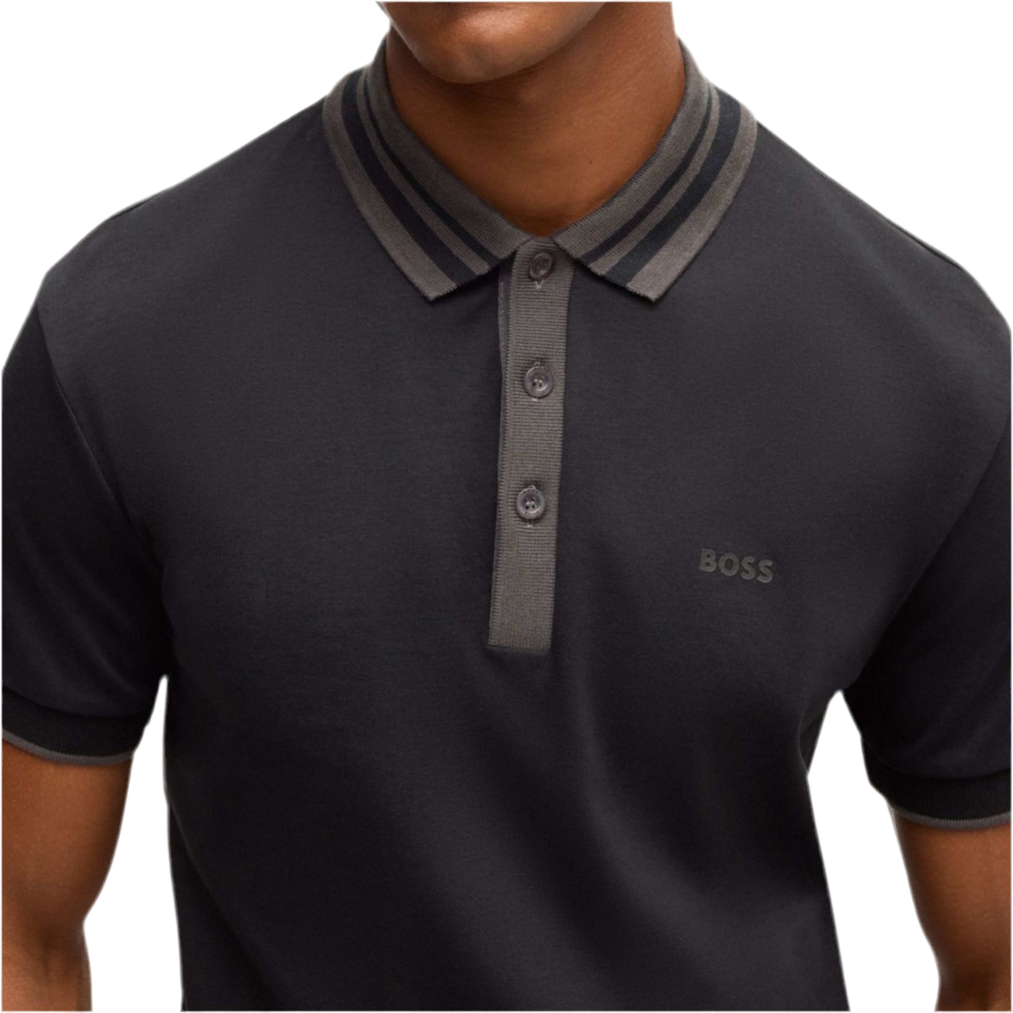 Hugo Boss Men Interlock Cotton Polo Shirt - Black