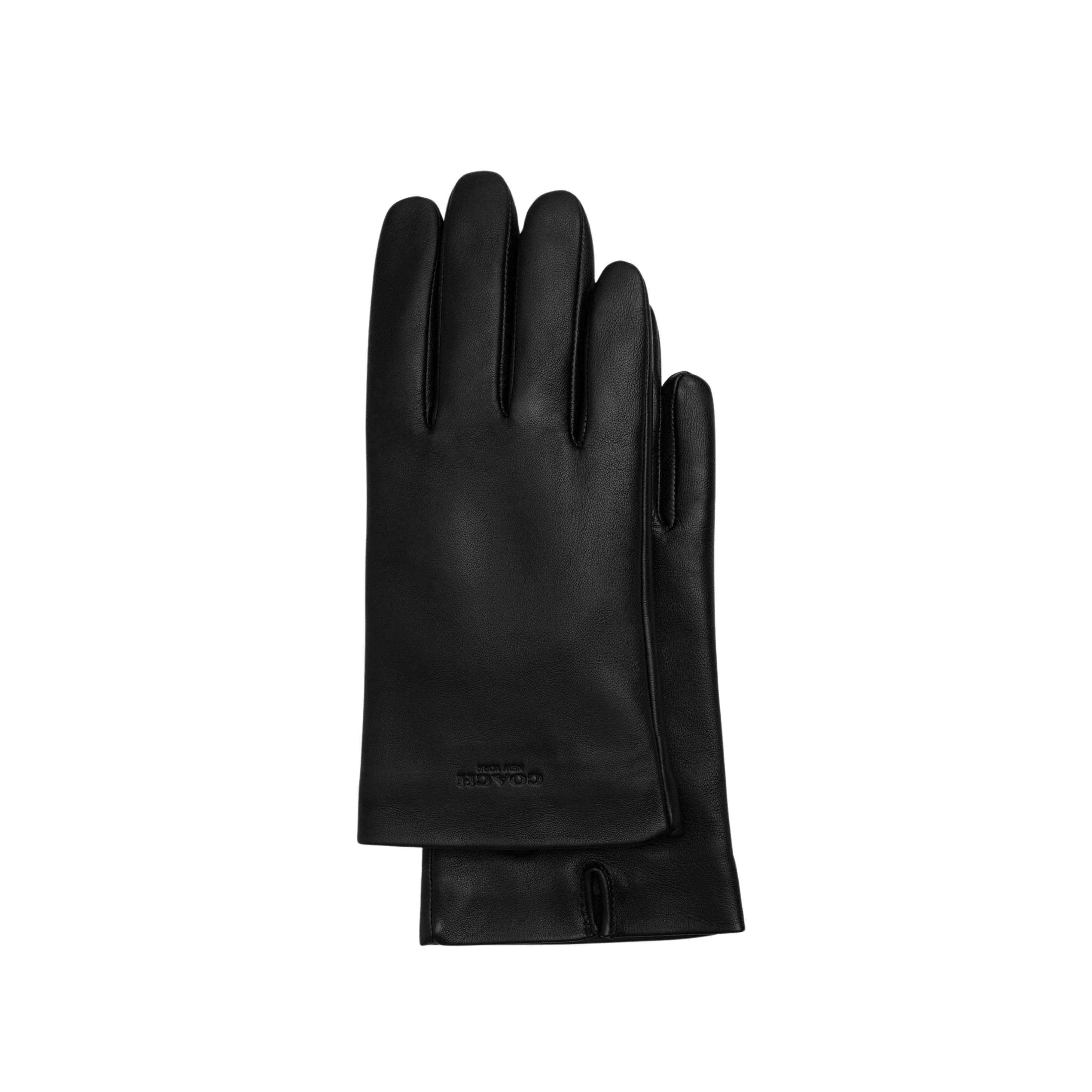 Coach Women Leather Tech Gloves Out - Black